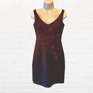 Laundry by Shelli Segal Burgandy Embellished Dress, size Small 4/6